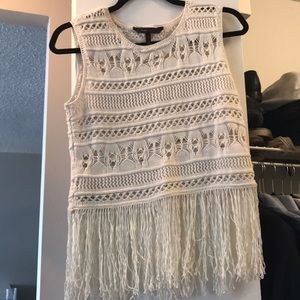 BCBG maxazria sweater with fringe